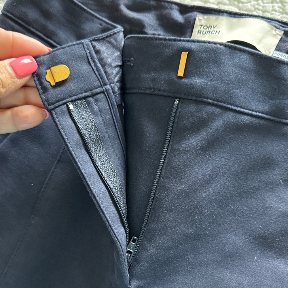 Tory Burch Navy Slim Trousers - Picture 6 of 9